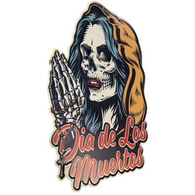 Moritz Blechschild Skull Skelett Los Muertos 40,5 x 59 Vintage Retro Nostalgie