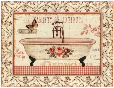 Deko Blechschild Bad Badewanne 25 x 33 cm Vintage Design Deko Metall Schild