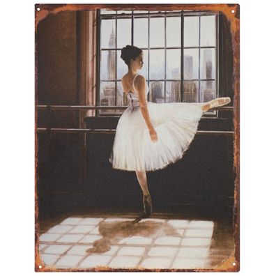 Blechschild 25 x 33 cm Balletttänzerin in New York Retro Vintage Tin sign Wand