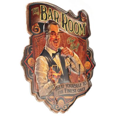 Moritz Blechschild BAR Room Whiskey Cognac 46 x 53 Vintage Retro Nostalgie Metal