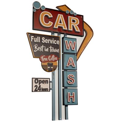 Blechschild 45 x 80 cm Waschstraße Car Wash Full Service Retro Vintage sign Wand