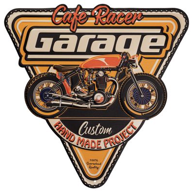 Blechschild 40 x 40 cm Racer Garage Motorrad Werksatt Retro Vintage Wand Deko