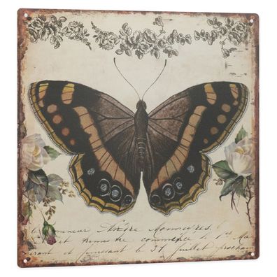 Retro Deko Blechschild Schmetterling Vintage-Design Metall Schild Geschenk