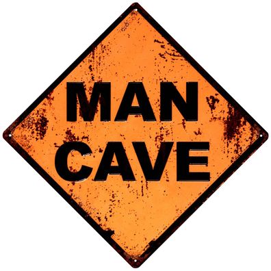 Retro Deko Blechschild ManCave Gelb Schwarz Vintage-Design Metall Schild Geschen