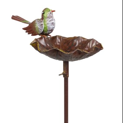 Moritz Vogeltränke Garten grüner Vogel 17 x 28 x 118 cm für Draußen Gartendeko