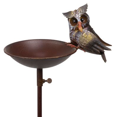 Moritz Vogeltränke Garten Eule 24 x 125 x 17 cm Gartenstecker Gartendeko Gartenfigur