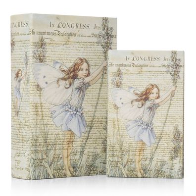Moritz 2er Set Buchtresor Buchattrappe Deko Engel Schmetterling Mädchen Buch Safe Box