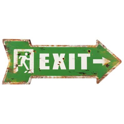 Blechschild Exit grün Dekoschild Pfeil Ausgang Nostalgie Vintage 50 x 19 cm 780