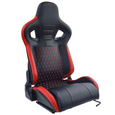 Sportsitz Route Schwarz Rot Sim Rig Racing Renn Simulator Gaming Sitz