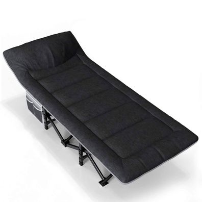 Nordcore Campingbett Premium, Schwarz-210x80x40cm - max 280kg