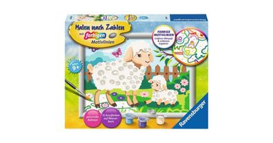 Malen nach Zahlen - Schaf mit Lämmchen