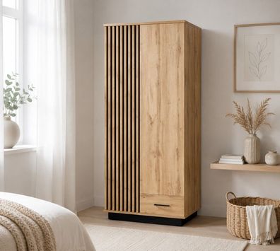 Kleiderschrank LAMERO LA1 Drehtürenschrank mit 1 Schublade - modern, funktional