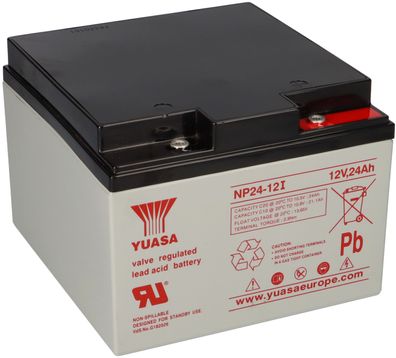 B-Ware Yuasa Blei-Akku NP24-12I Pb 12V / 24Ah VdS, M5 Innengewinde