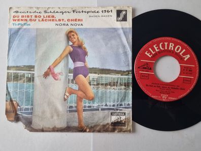 Nora Nova - Du Bist So Lieb, Wenn Du Lächelst, Chéri 7'' Vinyl/ WORN COVER!!