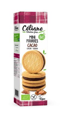 3x Céliane Doppelter Kekse mit Kakaofüllung Glutenfrei 125g