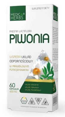 Medica Herbs Pfingstrose Wurzel Extrakt Aus Paeonia Lactiflora 600mg 60 Kapseln