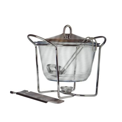 APS Punschzange Set Zuckerzange mit Glasschale und Edelstahldeckel