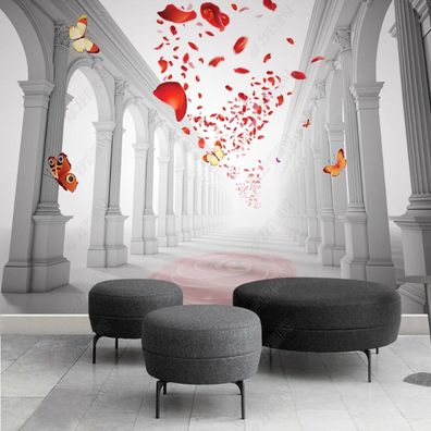Romantische 3D Wanddekoration Hochzeit Palast Stil Luxus Wandbild Kunst 10645