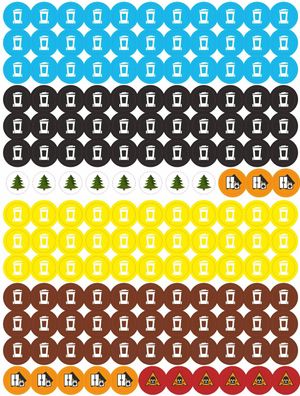 Müllaufkleber für Kalender 150+ Sticker Müllabfuhr Termine Mülltonne Bio Leerung