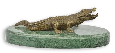 Bronzeskulptur Krokodil Replikat Retro Design Dekoration
