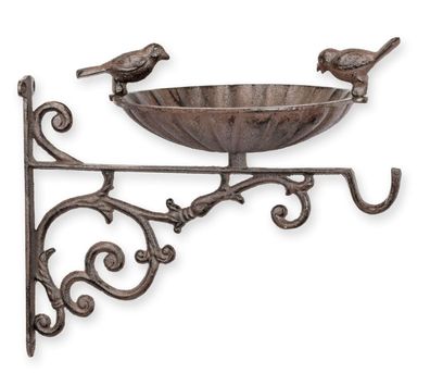 Vogelbad Vogeltränke Gusseisen braun Replikat Retro Design Dekoration