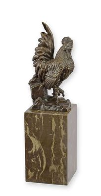 Bronzeskulptur Hahn Replikat Retro Design Dekoration
