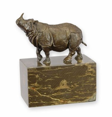 Bronzeskulptur Nashorn Replikat Retro Design Dekoration