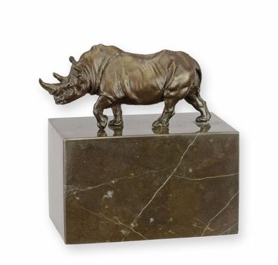 Bronzeskulptur Nashorn Replikat Retro Design Dekoration