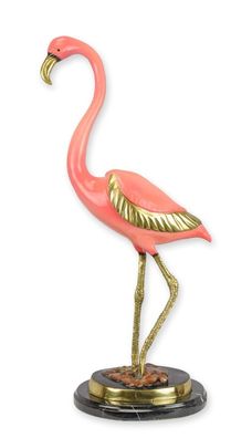 Bronzeskulptur Flamingo Replikat Retro Design Dekoration