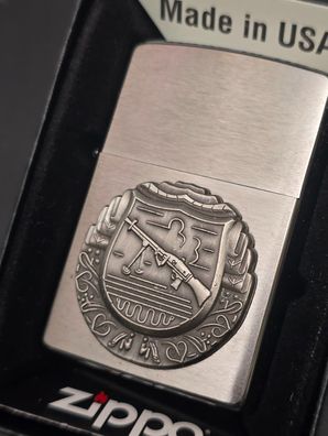 Zippo Czech LMG Army, Machine Gun, Emblem (Custom PIN Style) Chrom gebürstet CG #369