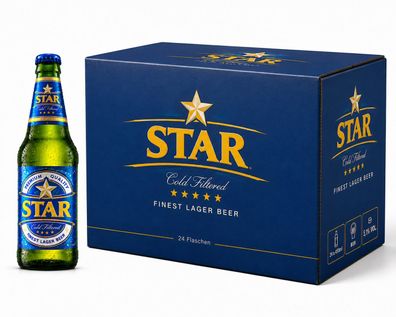 Star Finest Lager Beer 24 x 0,45 l - Nigerianisches Lager mit 5,1 % Alc