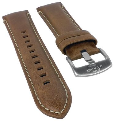 s. Oliver SO-3180-LC Ersatzband | Uhrenarmband Leder braun 22mm