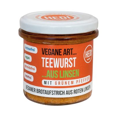 6x HEDI Vegane Art... Teewurst mit grünem Pfeffer 140g