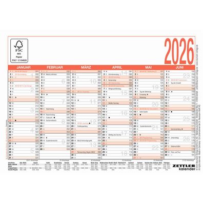 Arbeitstagekalender A6