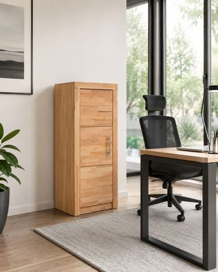 kleiner Aktenschrank 52x42x120 Büroschrank Kernbuche teilmassiv #2687