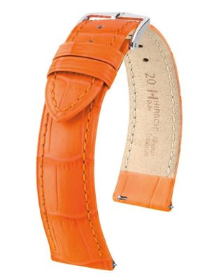 Hirsch Uhren-Armband Duke L 20 mm Leder Orange 01028076-2-20