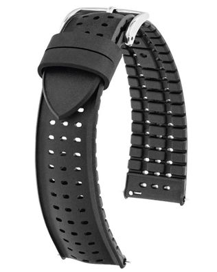 Hirsch Uhren-Armband Nyad M 20 mm Kautschuk Schwarz 0925099150-2-20