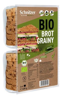 3x Schnitzer Glutenfreiheit Bio Brot Grainy 430g
