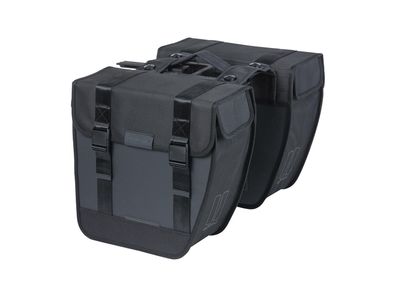 BASIL Doppeltasche "Tour" Volumen: 28 l, schwarz, inkl. MIK 2.0 Adapterplatte