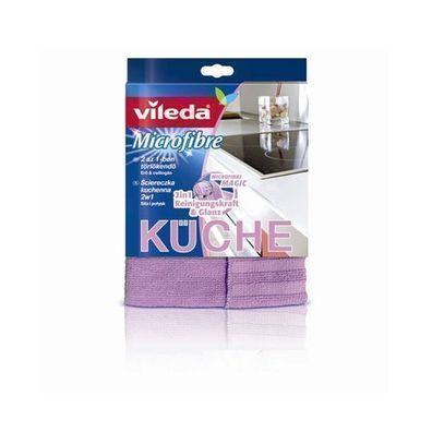 2 in 1 Mikrofasertuch mit Vileda Mikrofaser tuch Lappe Putztuch Wischer Violett