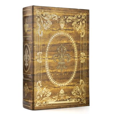 Buchhülle Vintage - Geheimversteck mit Fleur-de-Lis - Deko Buchbox für Schmuck & Doku