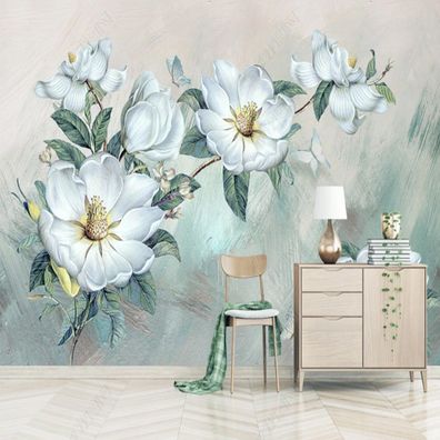 Vlies Fototapete Blumen Relief Handgemalt Wandtapete Elegant 10710