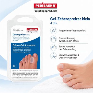 Pedibaehr Gel-Zehenspreizer klein 4 Stk. Polymer-Gel Druckschutz