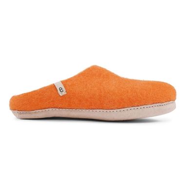 Hausschuh egos copenhagen slip on simple Orange Schafwolle Filz Nepal