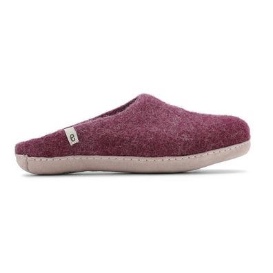 Hausschuh egos copenhagen slip on simple Bordeaux Schafwolle Filz Nepal