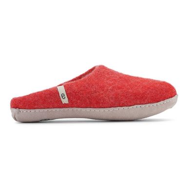 Hausschuh egos copenhagen slip on simple Rusty Red Schafwolle Filz Nepal