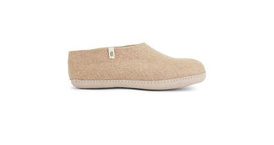 Hausschuh egos copenhagen classic shoe beige Schafwolle Filz Nepal