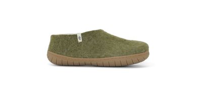Hausschuh egos copenhagen classic shoe Moss Green Schafwolle Filz Nepal