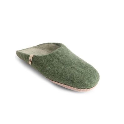 Hausschuh egos copenhagen slip on simple Green Schafwolle Filz Nepal