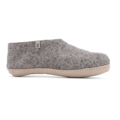 Hausschuh egos copenhagen classic shoe Natural Grey Schafwolle Filz Nepal